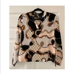 Never Worn! Long sleeve chain print blouse.